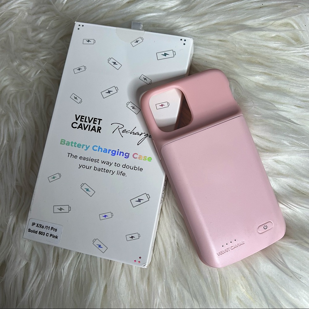 Velvet Caviar pink battery charging case for iPhone 11 Pro